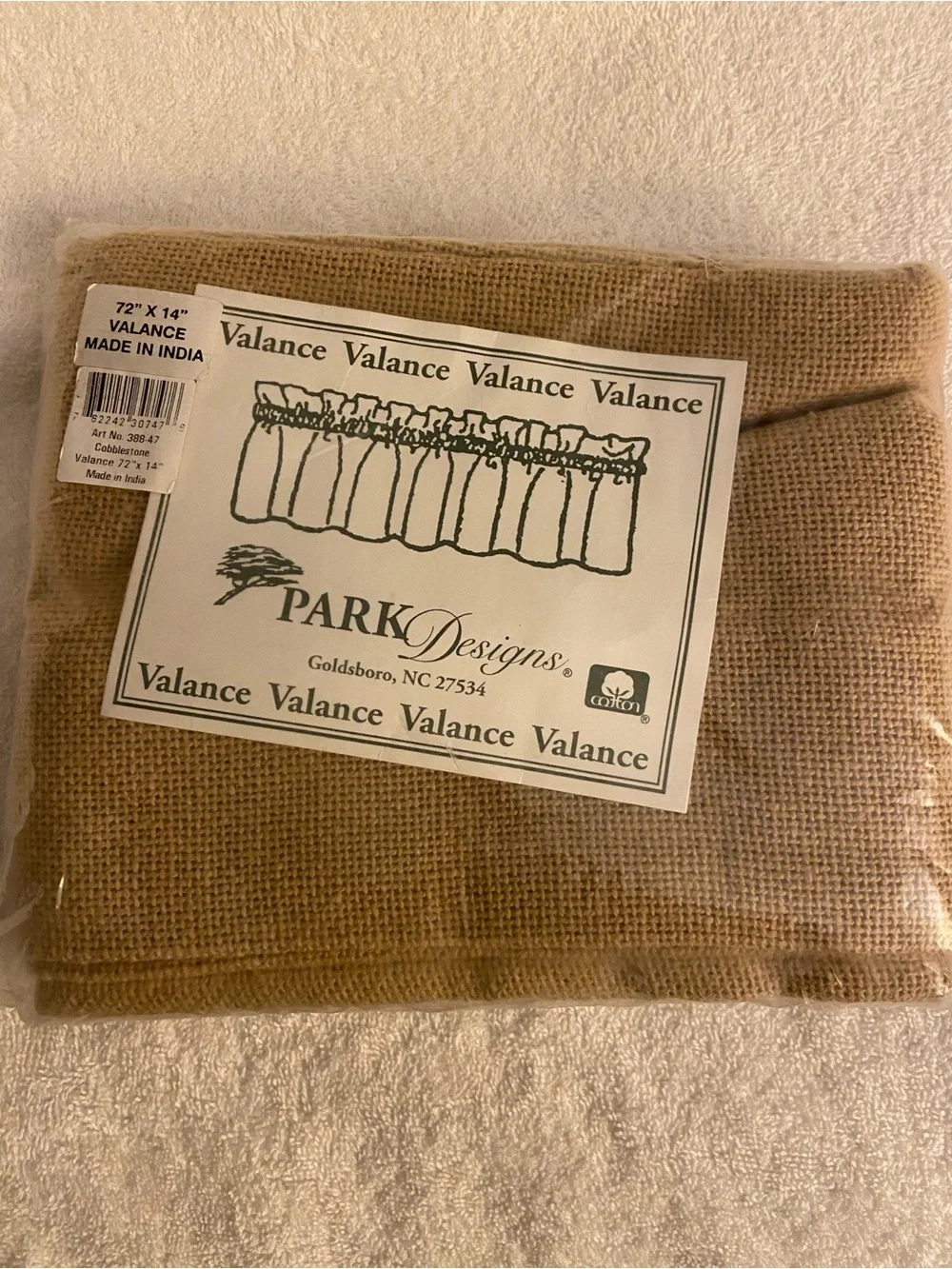 PARK Designs Tan Textured Valance - Neutral Home Wall Tapestry